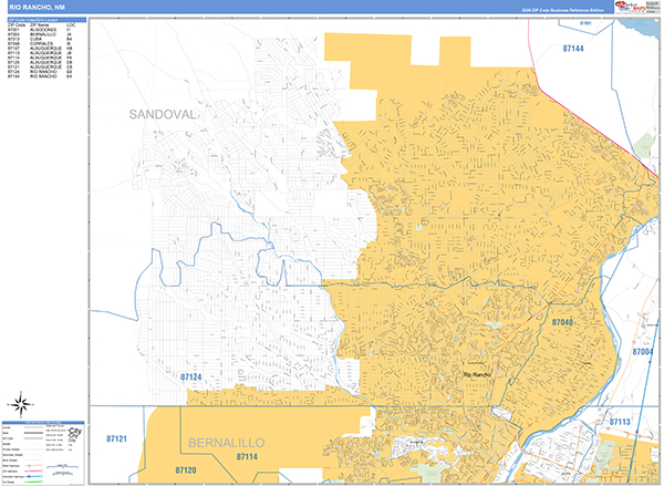 Rio Rancho City Wall Map Basic Style
